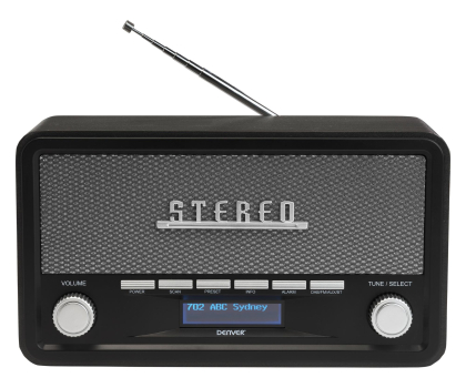 Radio i budzik Denver Radio retro DAB+/FM Denver DAB-18 dark grey